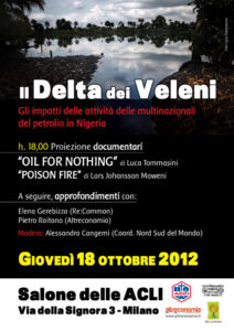 Locandina evento Milano 18 ottobre