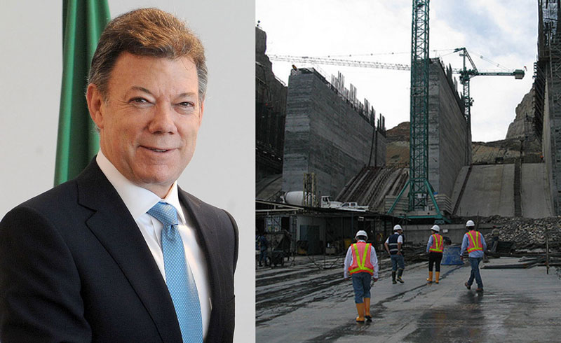 Santos e la diga sul fiume Sogamoso