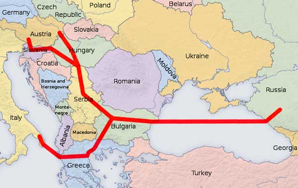 Percorso del South Stream
