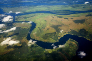 veduta aerea del fiume Congo - foto International Rivers