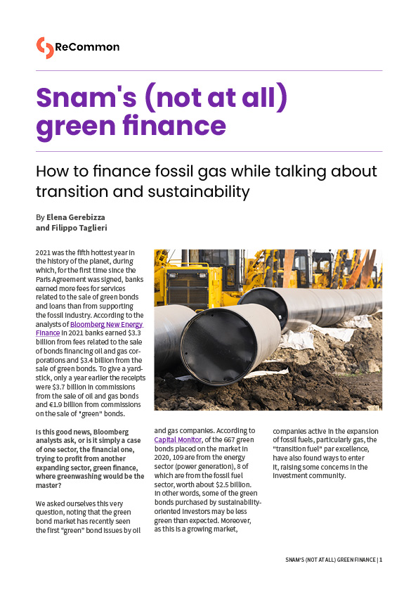 Snam's (not at all) green finance